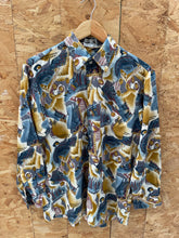 Vintage 80s Men's M Abstract Print Long Sleeve Shirt by United Tailor